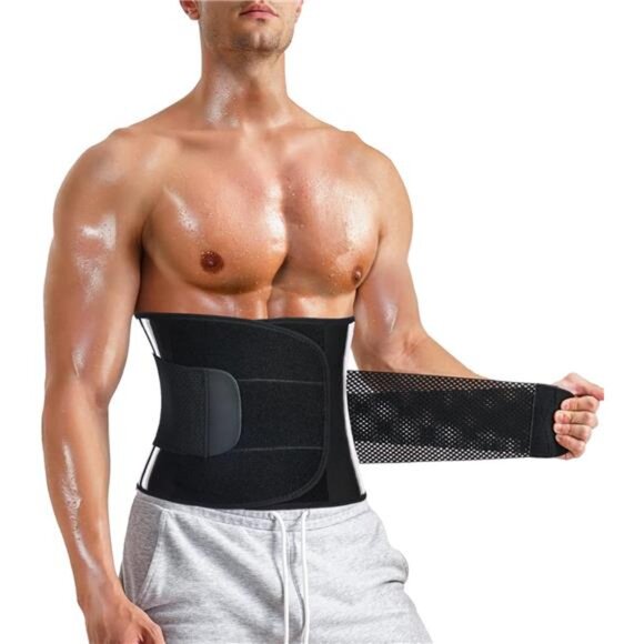 Men Waist Trainer Trimmer Tummy Control Compression Shapewear Body Shaper Belt - Picture 1 of 7